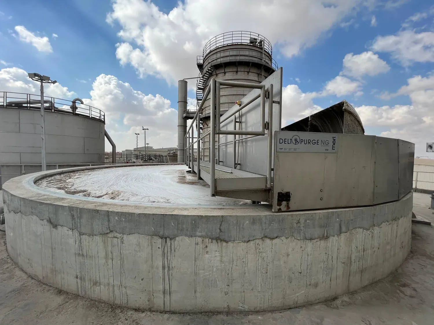 Industrial tank in the effluent treatment plant